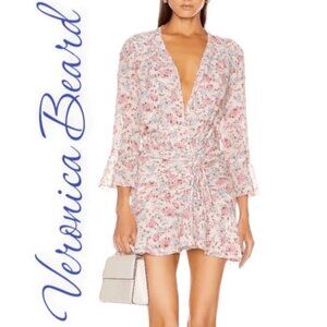 Veronica Beard Floral Mini Dress - Pink and White
